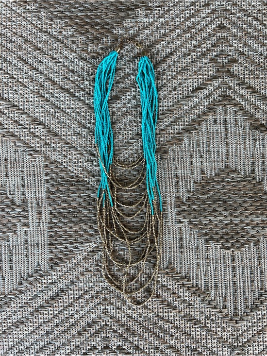 Vintage Jewelry - Turquoise and Gold Multi-Strand Statement Necklace